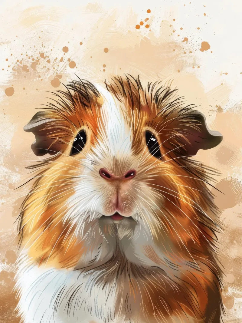 cute guinea pig with expressive eyes and fur texture canvas by DesignDoodle