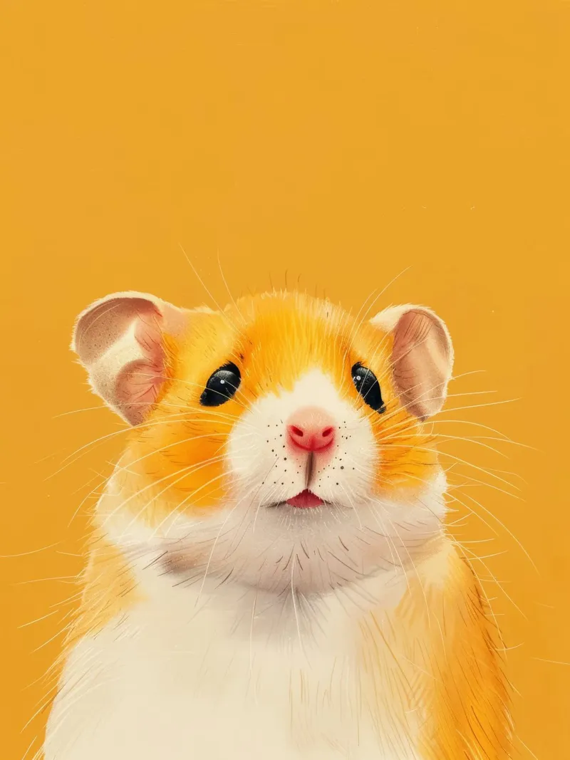 Hamster with orange fur and expressive eyes canvas by DesignDoodle