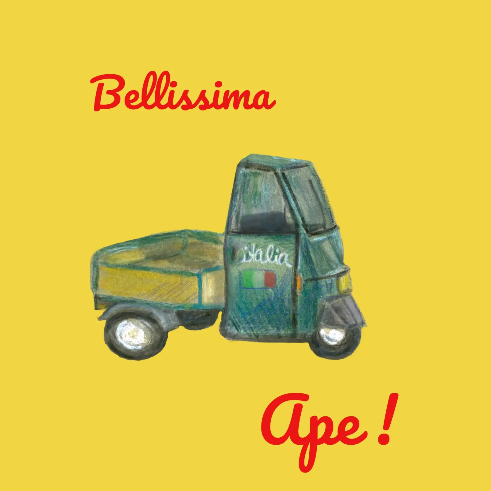 Ape Italia Poster mit Kunststoffrahmen von Nica Colorie