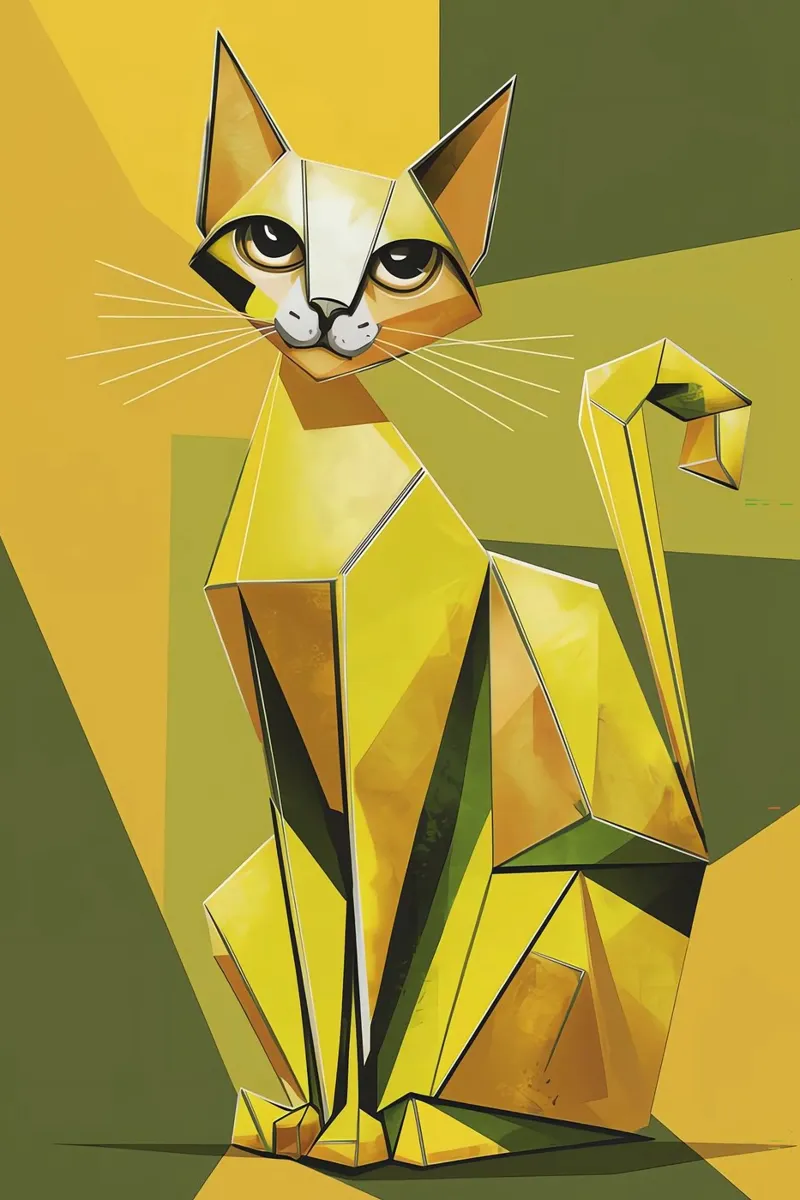 Gatto geometrico pellicola backlit da Kaden