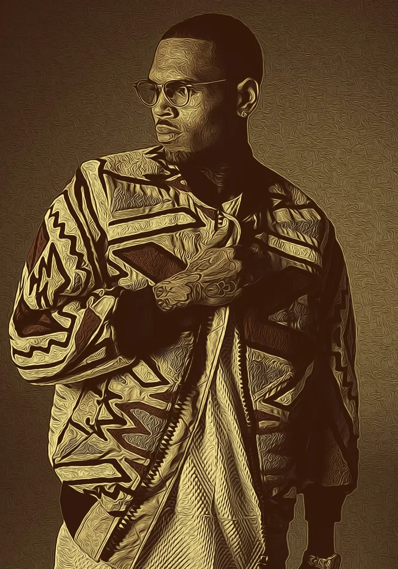 Chris Brown icona della moda pellicola backlit da singpentinksale