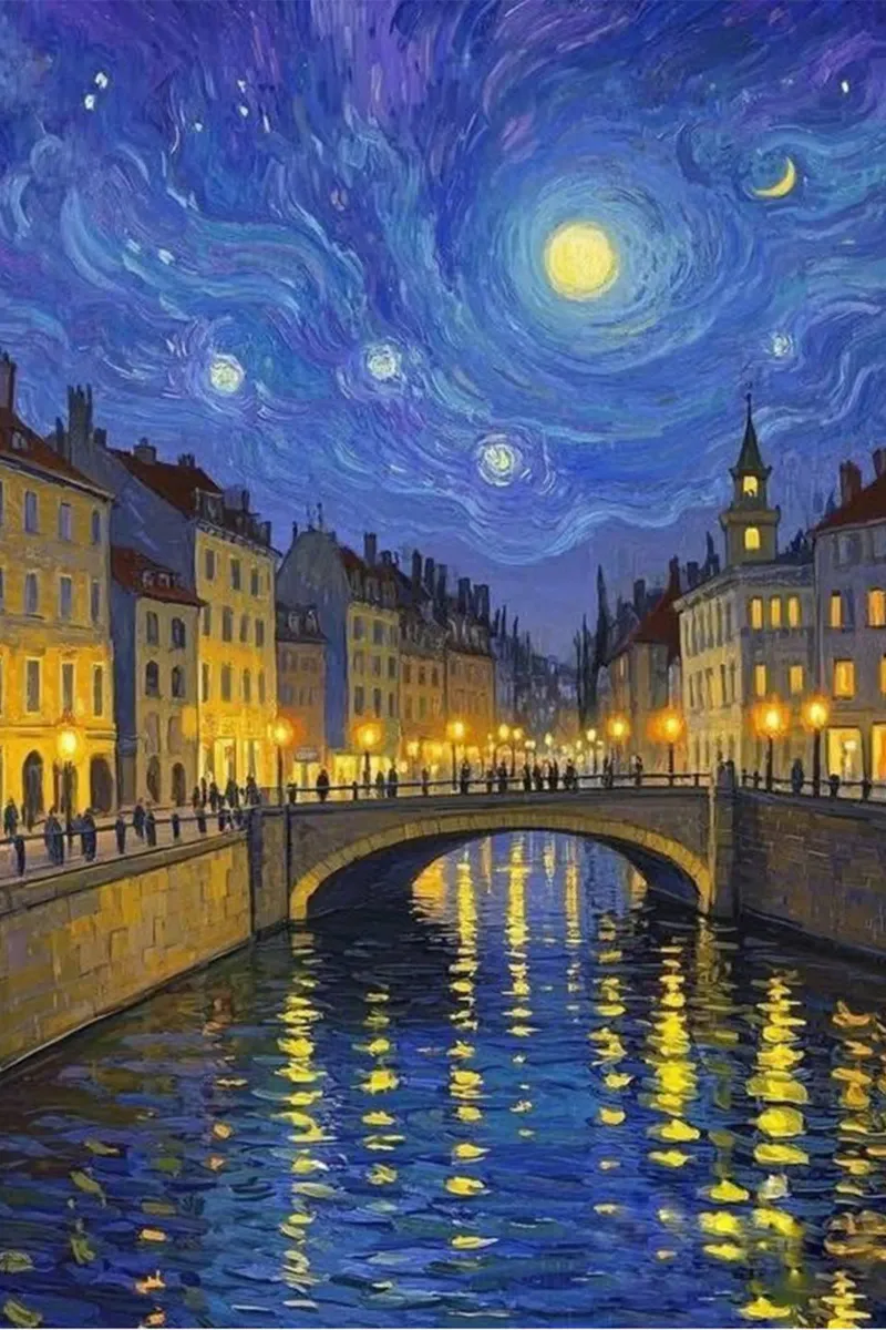 Vista sul fiume in una notte stellata pellicola backlit da Piper Shop Oke