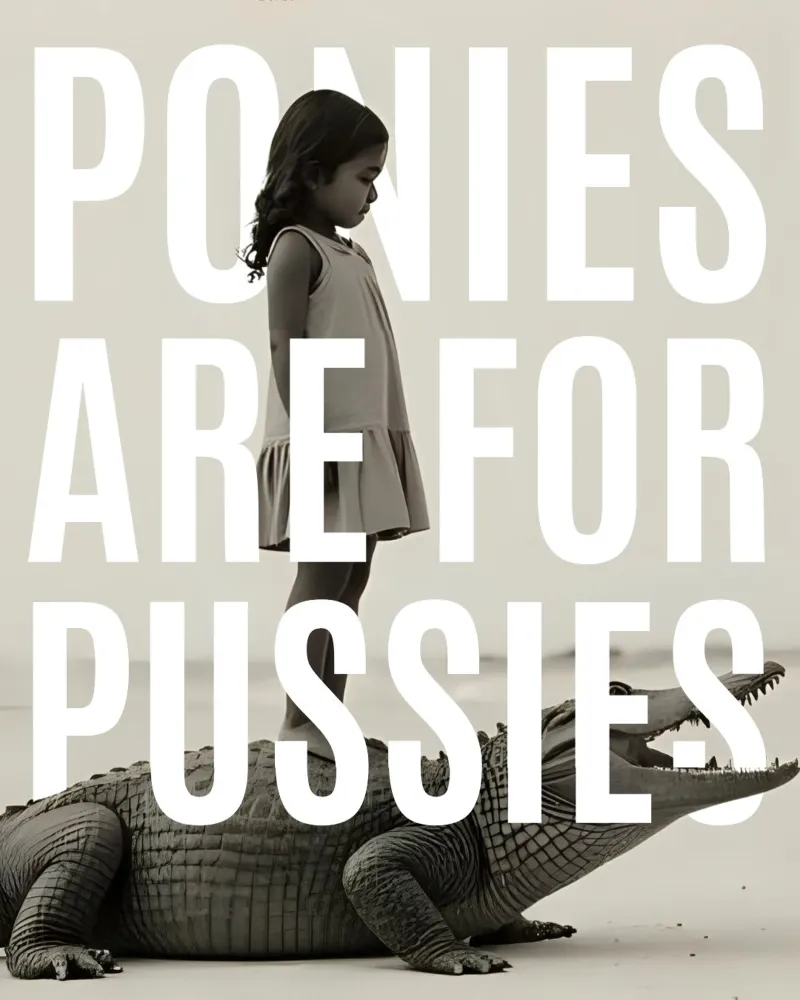 PONIES ARE FOR PUSSIES poster con telaio in legno da Einfach Uebel