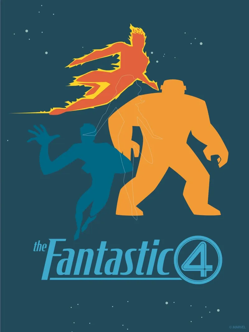 the Fantastic 4 II poster con telaio in alluminio da FANTASTIC 4 by JUNIQE