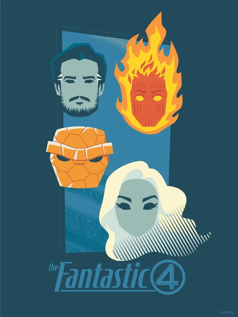 Face the Four poster con telaio in plastica da FANTASTIC 4 by JUNIQE