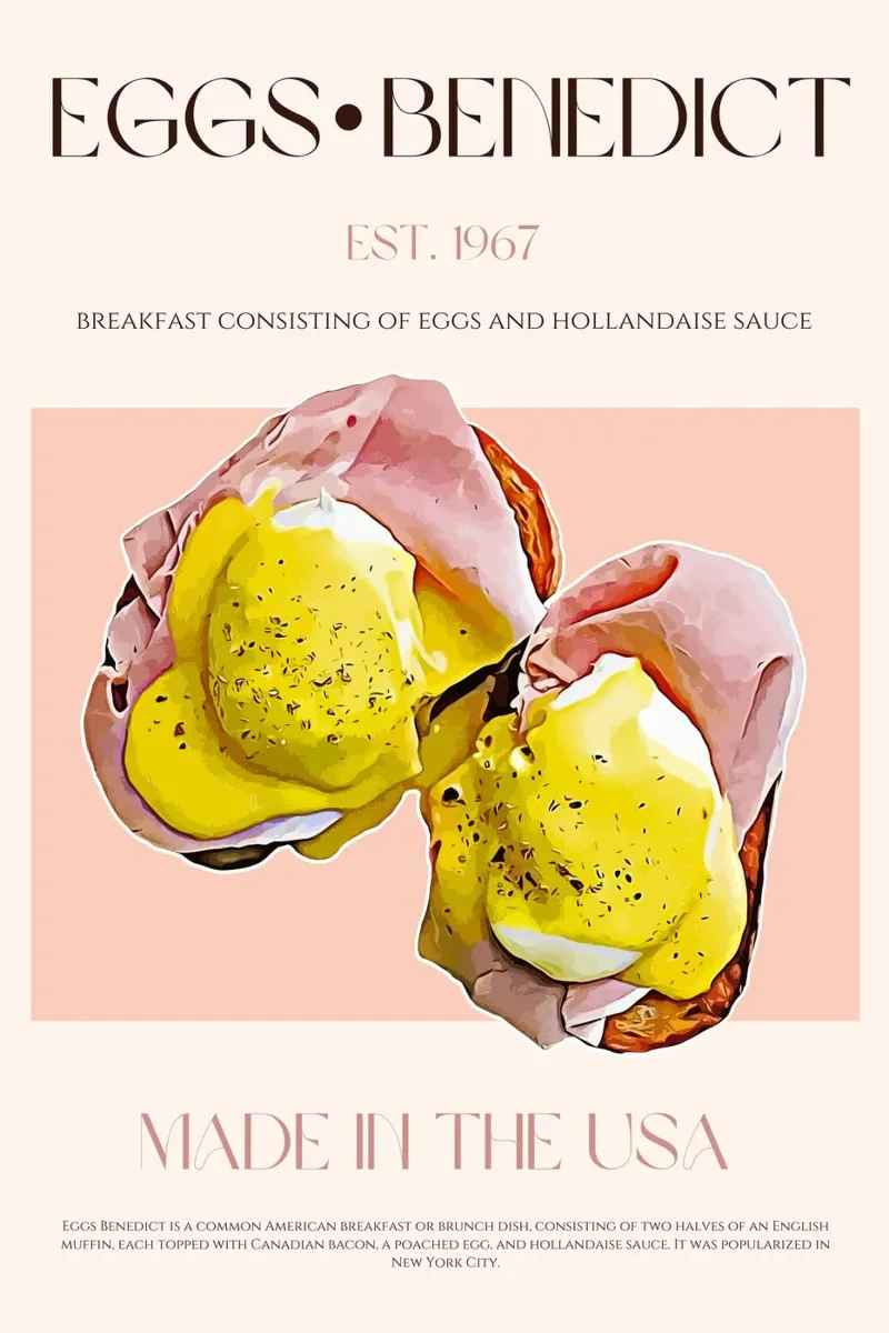 Eggs Benedict Print canvas with Floater frame by KOKRPrints