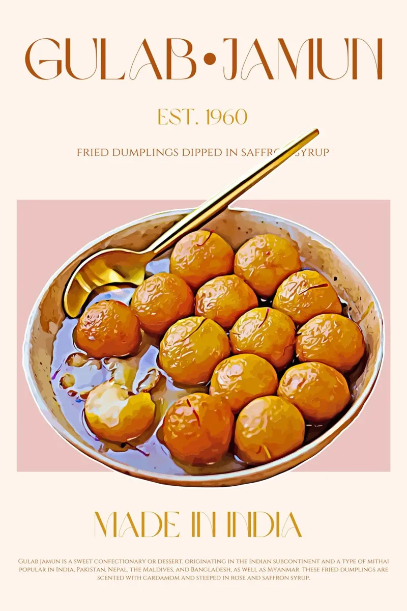 Stampa Gulab Jamun poster con telaio in plastica da KOKRPrints