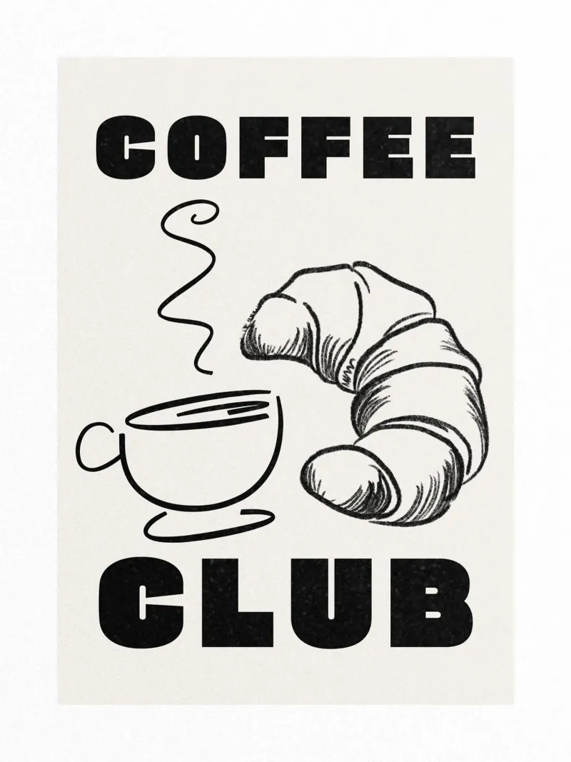 CLUB DEL CAFFÈ poster con telaio in alluminio da ArtDesign by KBK
