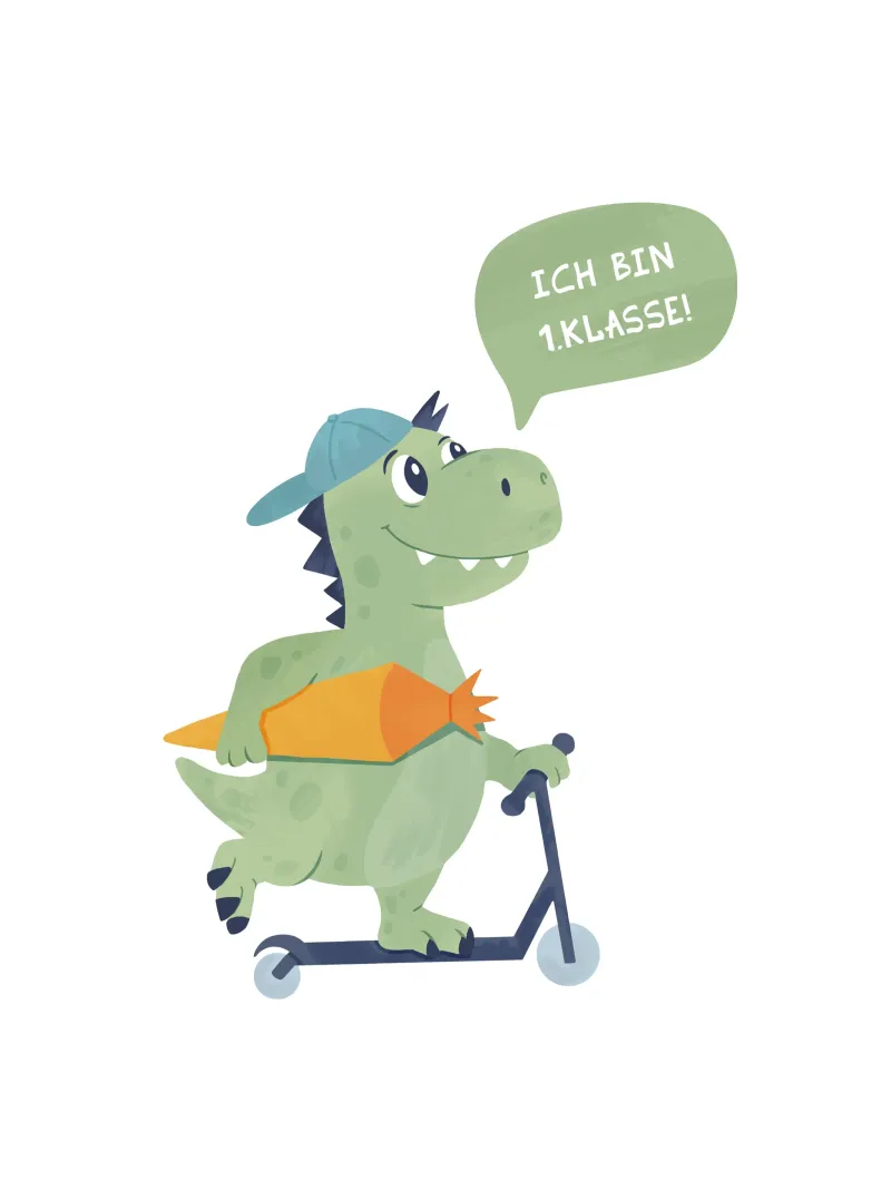 Scooter Dino canvas by Kartenliebe