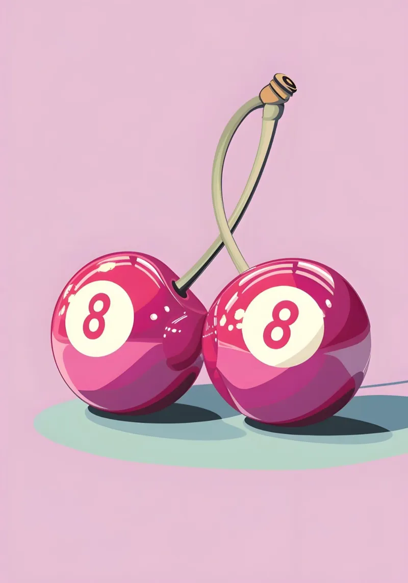 Biliardo Retro Pop Art Cherry - Rosa e viola pellicola backlit da homdeco