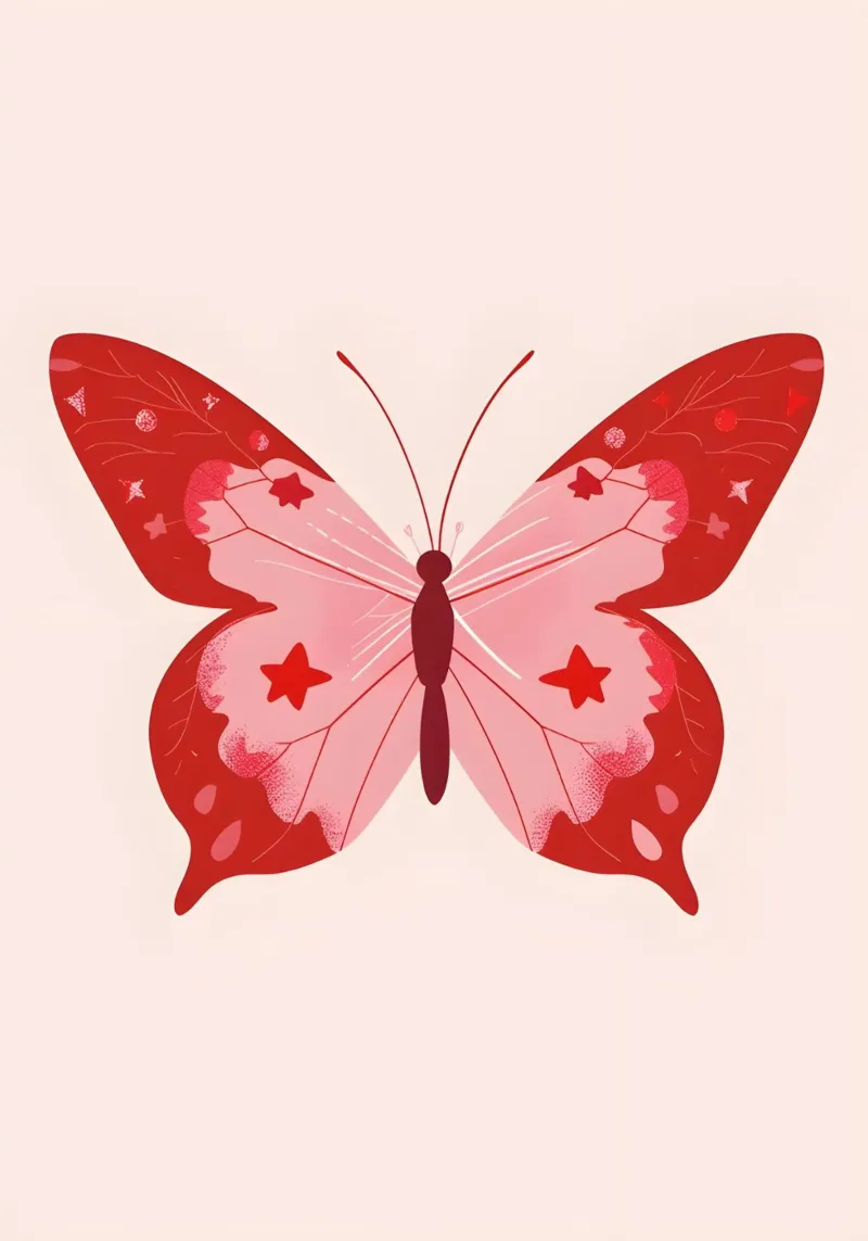 Starry Pink Butterfly - Whimsical Aesthetic Art acrylic glass by homdeco