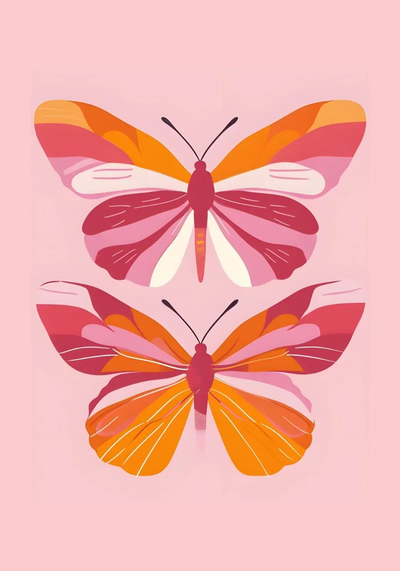 Lesbian Flag Butterfly Duo - Pride & Boho Art hahnemühle by homdeco