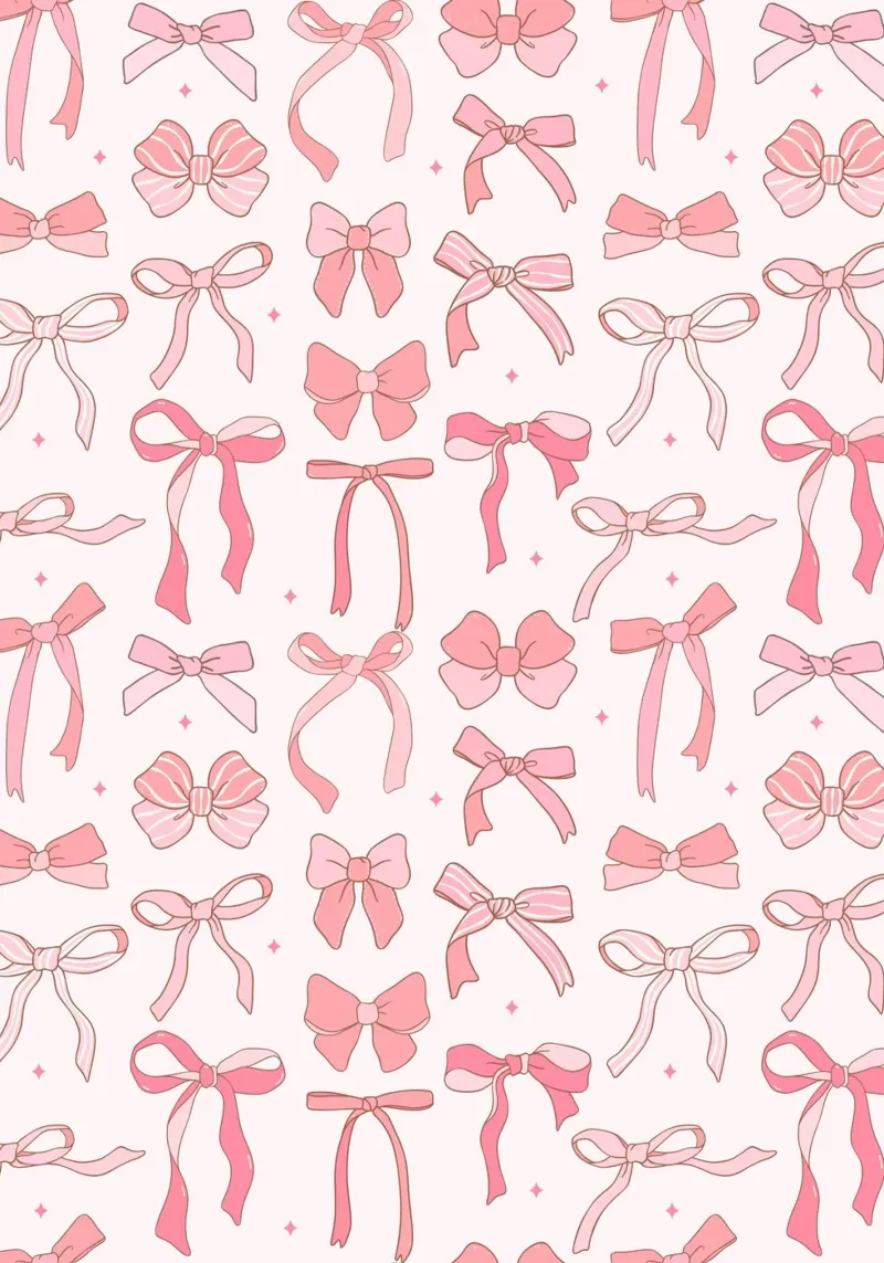 Süße rosa Schleife Muster - Kawaii Ribbon Ästhetik Alu-Dibond von homdeco
