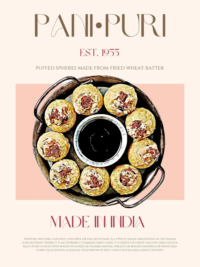 Stampa Pani Puri poster con telaio in alluminio da KOKRPrints