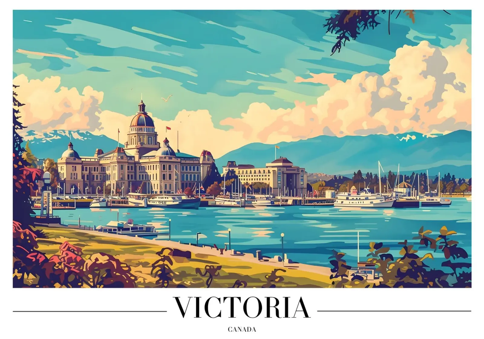 Porto interno di Victoria - British Columbia Canada poster da homdeco