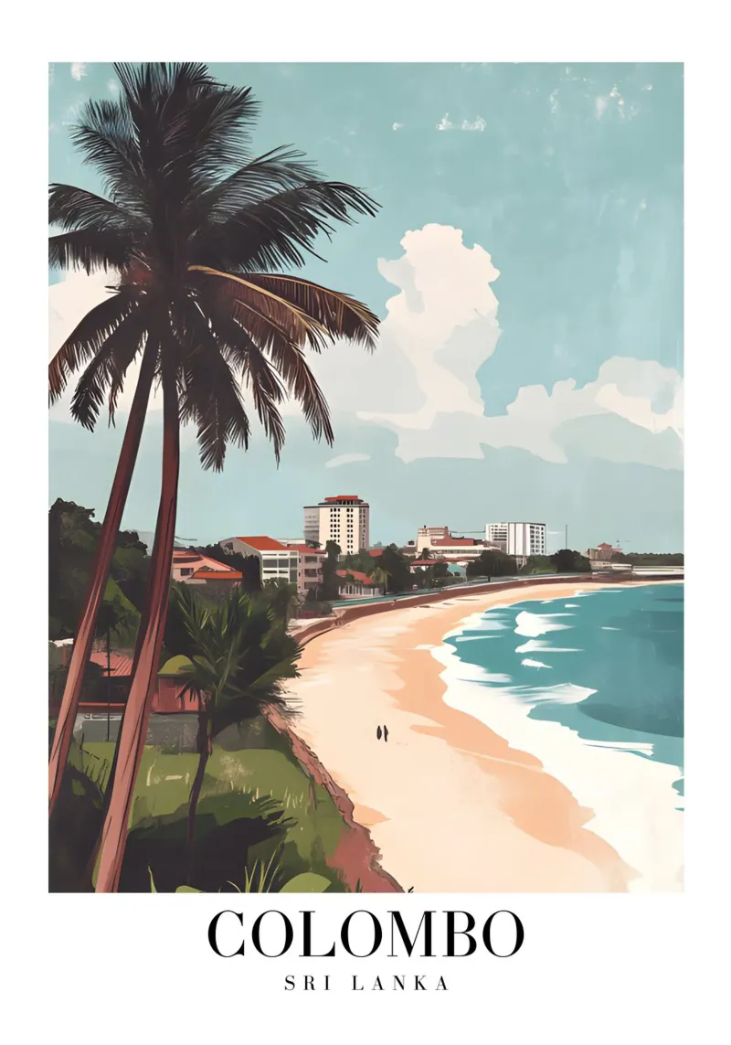 Colombo Sri Lanka Beachfront Cityscape Art Print hahnemühle by homdeco