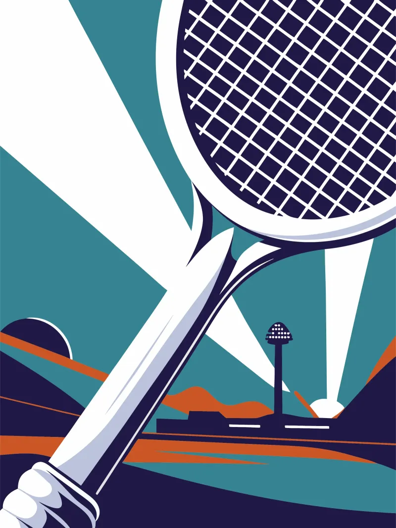 Tennis Racket canvas met Baklijst van STORE PRESENCE