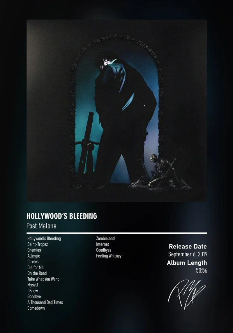 Hollywood’s Bleeding (2019) by Post Malone pellicola backlit da DGUnder