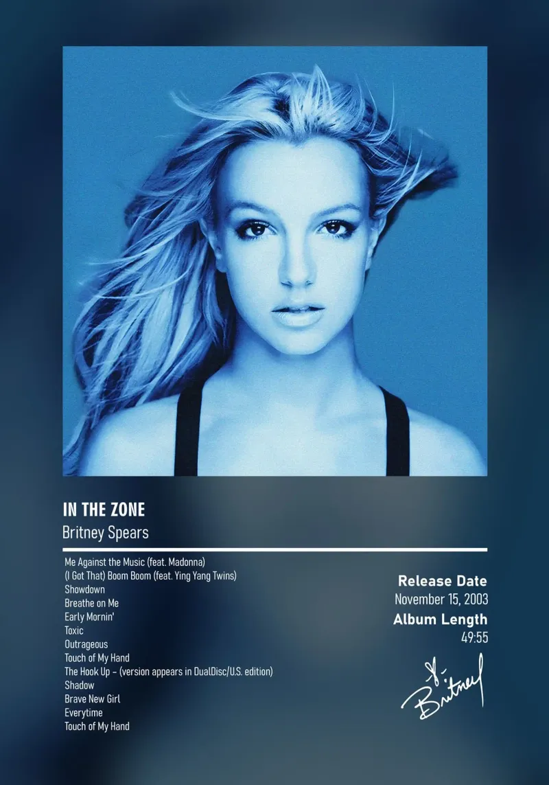 In the Zone (2003) by Britney Spears pellicola backlit da DGUnder