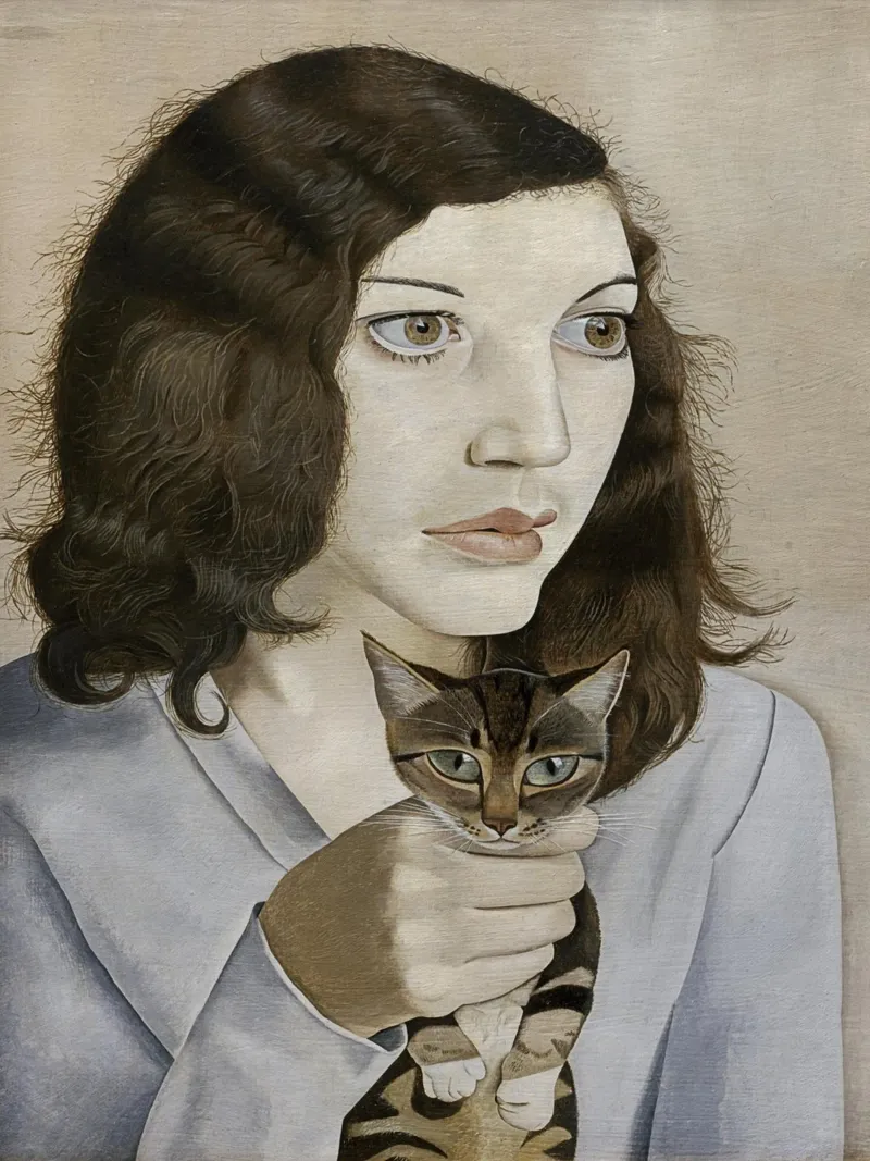 Mädchen mit einem Kätzchen - Lucian Freud Hahnemühle von julyebayprint
