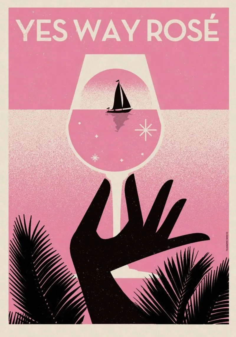Poster per cocktail alla rosa Yes Way poster con telaio in plastica da noahmiss