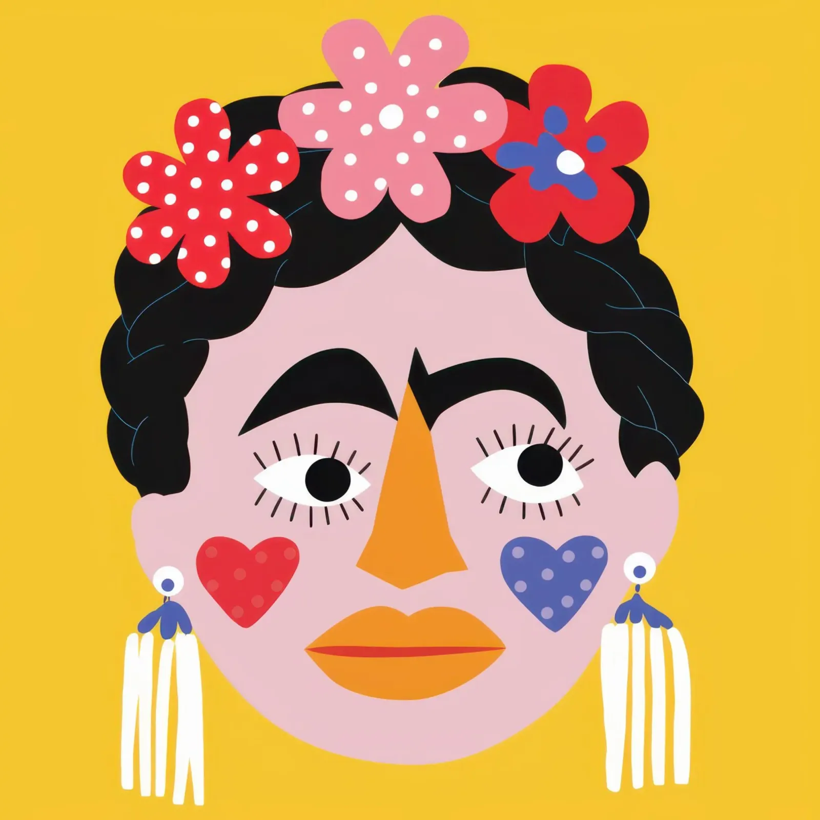 L'anima festosa di Frida poster con telaio in alluminio da Rain Balance