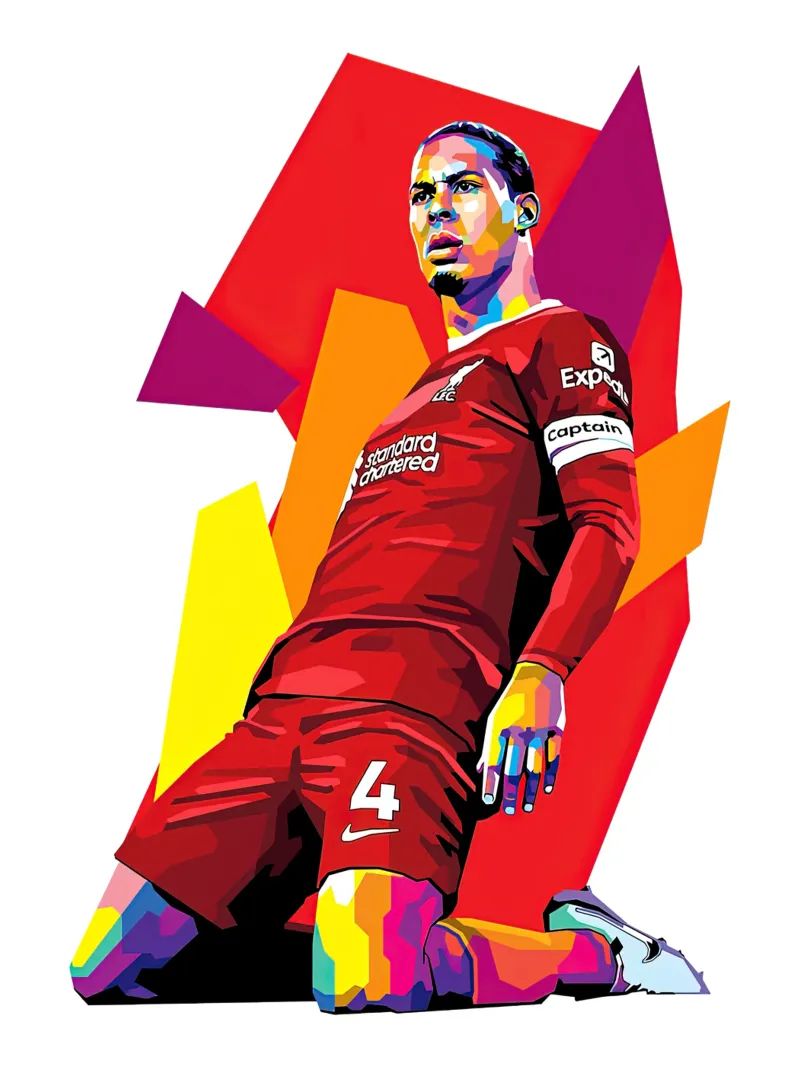 Celebrazione di Virgil Van Dijk con stile pellicola backlit da Gust Sporer FOTBALL