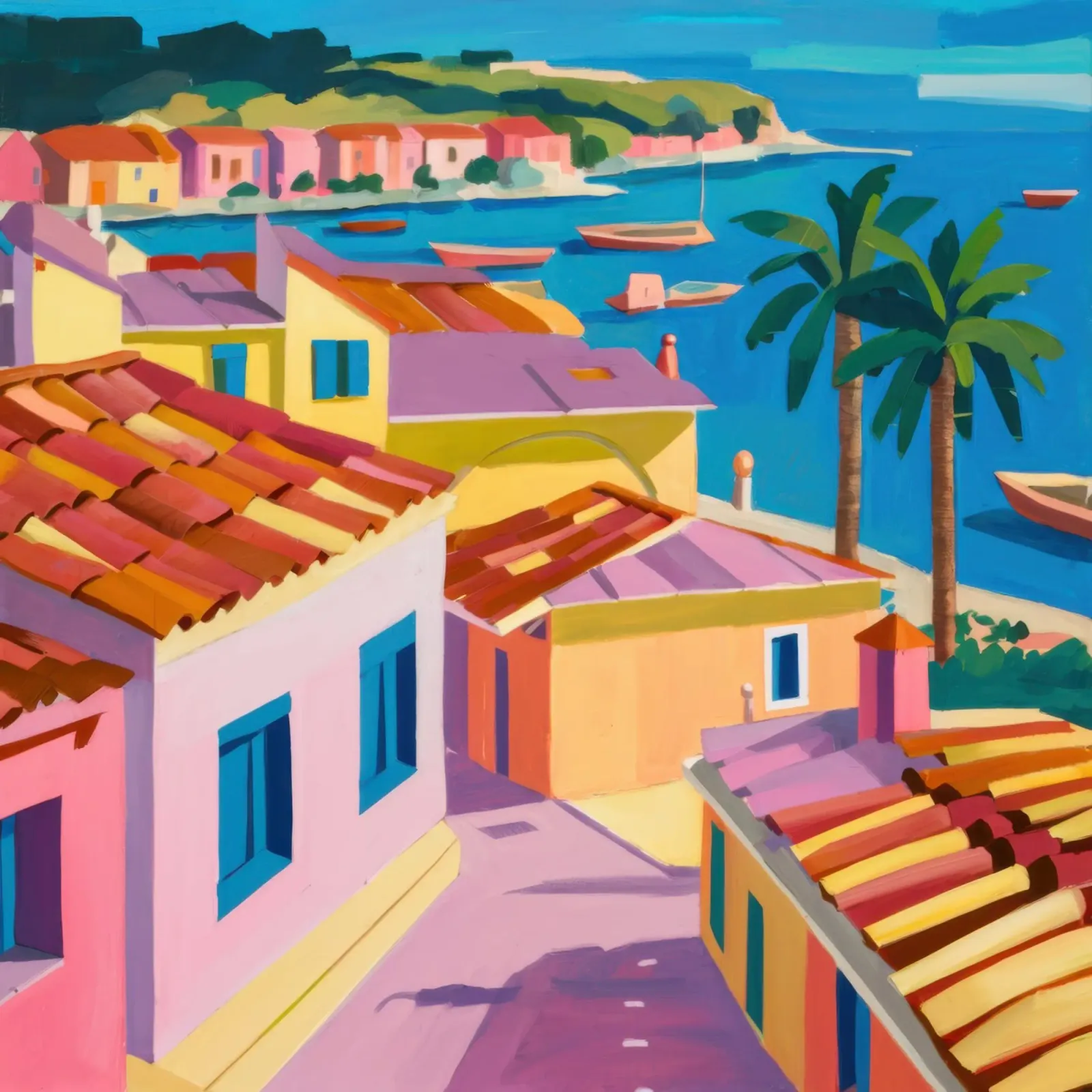 Cinque Terre Dromen canvas met Baklijst van Ink Pulse