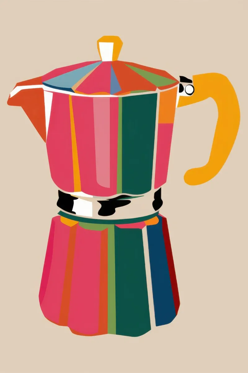 Pentola Moka Pop Art carta hahnemühle da Ink Pulse
