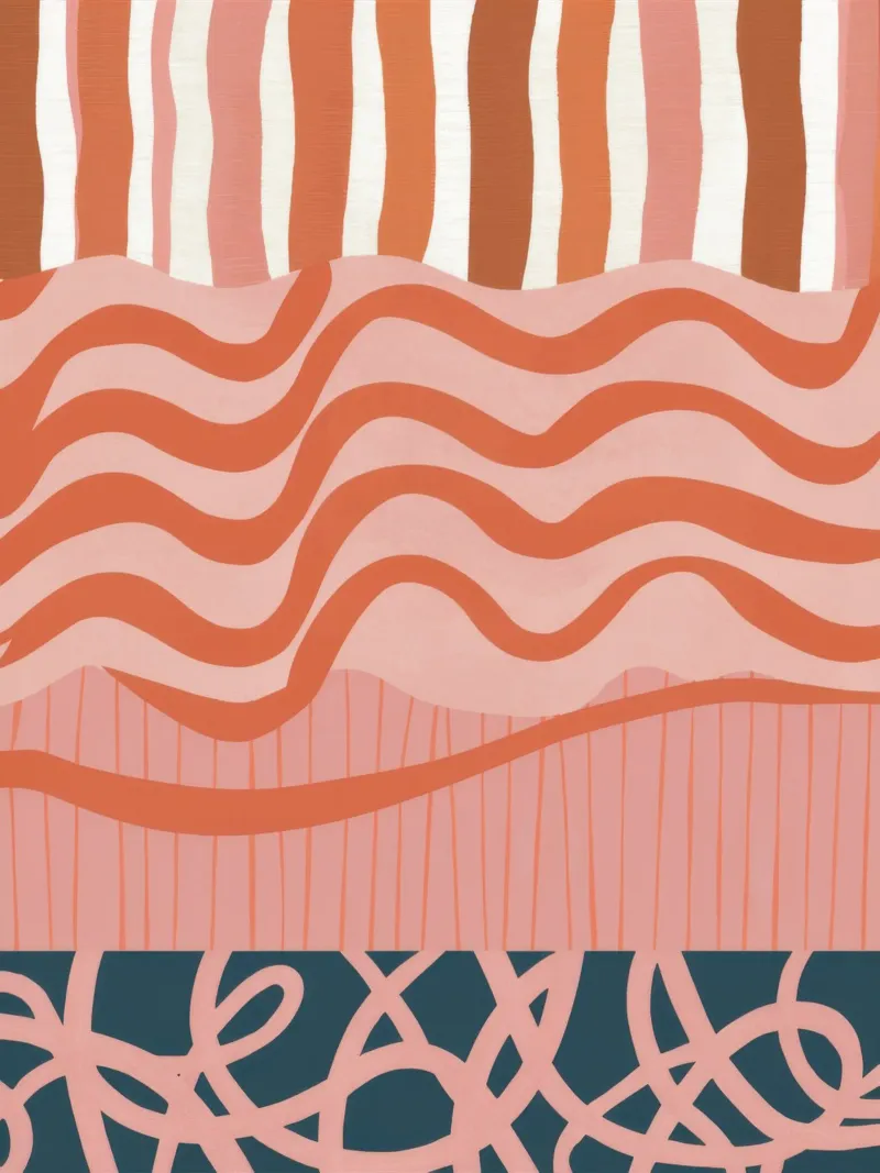 Onde grafiche in terracotta carta hahnemühle da Ink Pulse