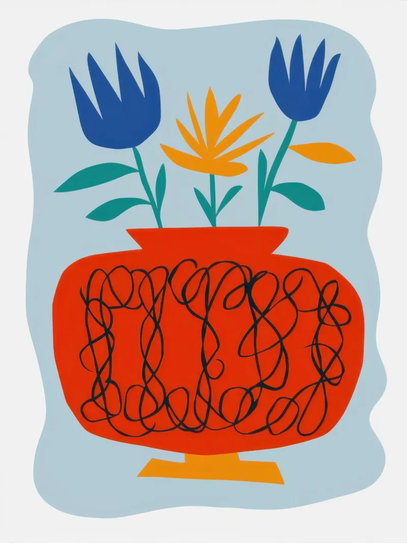 Papaveri in vaso di zucca poster da Giant Foxs