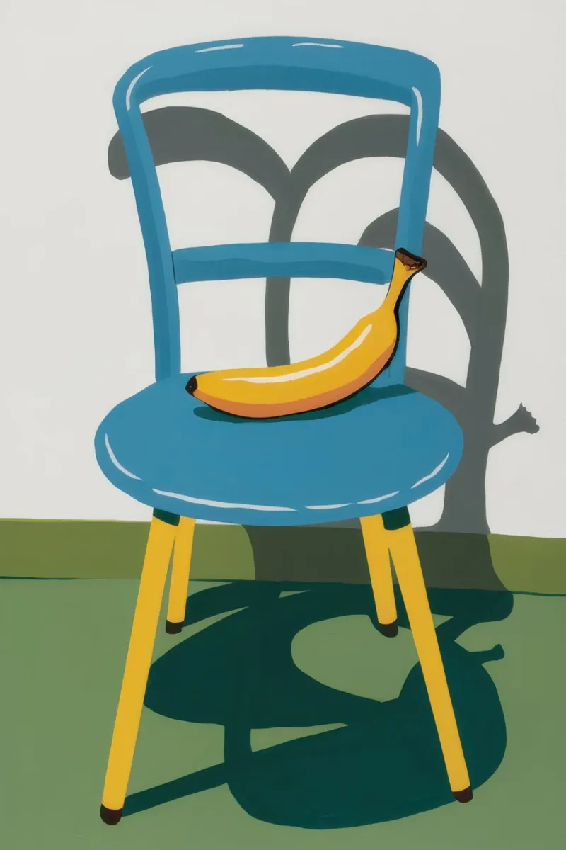 Sedia Ceruleo Banana poster con telaio in plastica da Giant Foxs