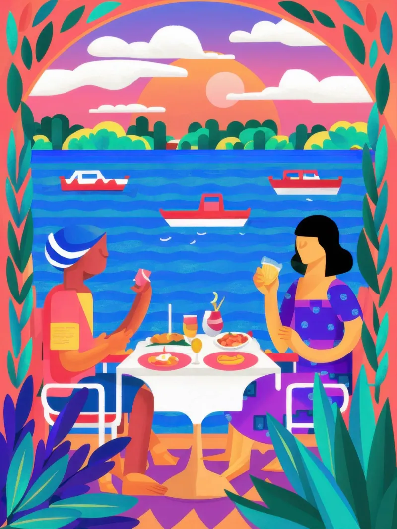 Cena romantica al chiaro di luna poster da Mythy Brush