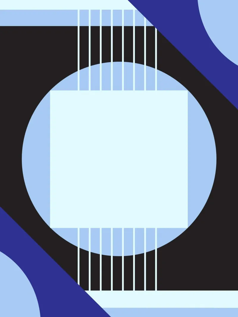 Bauhaus Geometry - Composición abstracta azul poster con marco de plástico de Studio Vibe