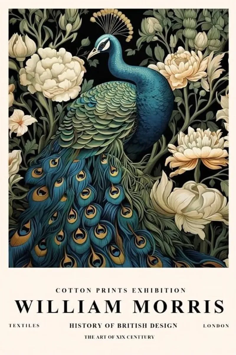 William Morris - Pavone pellicola backlit da ART LEGEND ORIGINAL