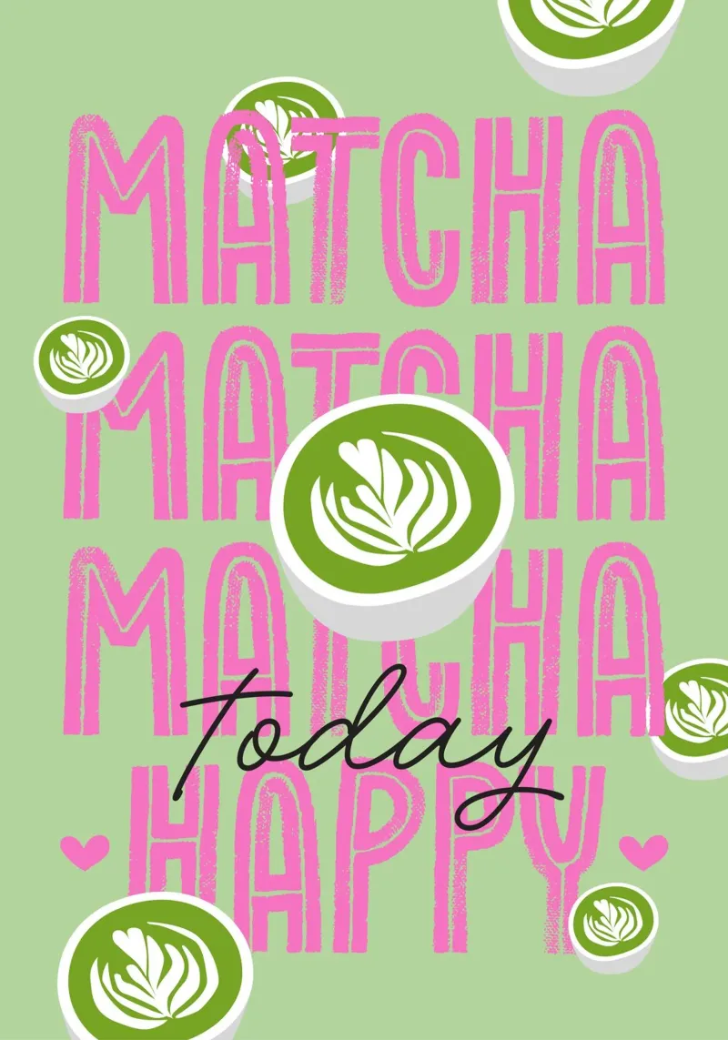 Matcha happy today canvas by Fraysein Design