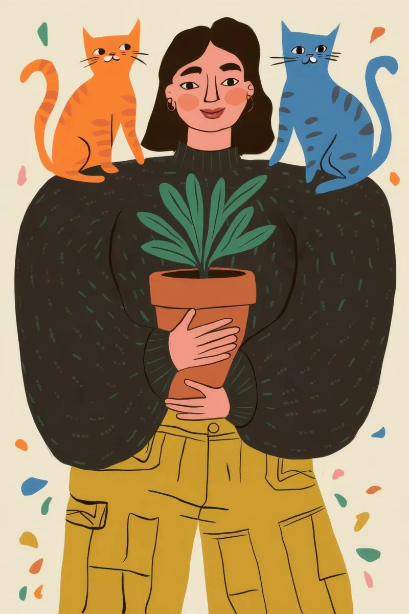 Guardiano felino del giardino poster con telaio in legno da Dream Gesso