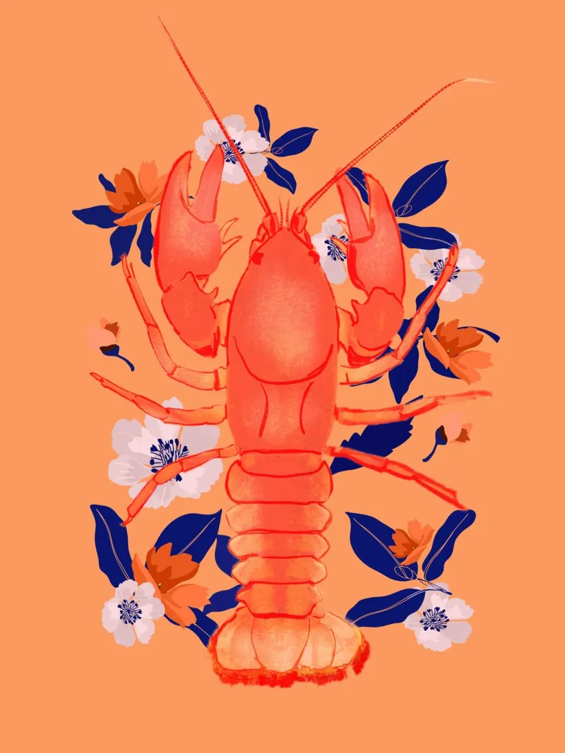 Aragosta con fiori plexiglass da ThingDesign