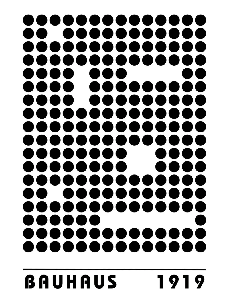 Punti Bauhaus 1919 - grafica in stile retrò plexiglass da Casa Calm