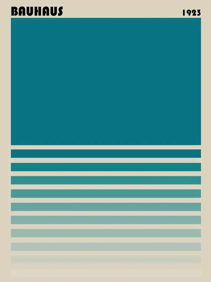 Bauhaus 1923 Blue - Design grafico minimalista pellicola backlit da Casa Calm