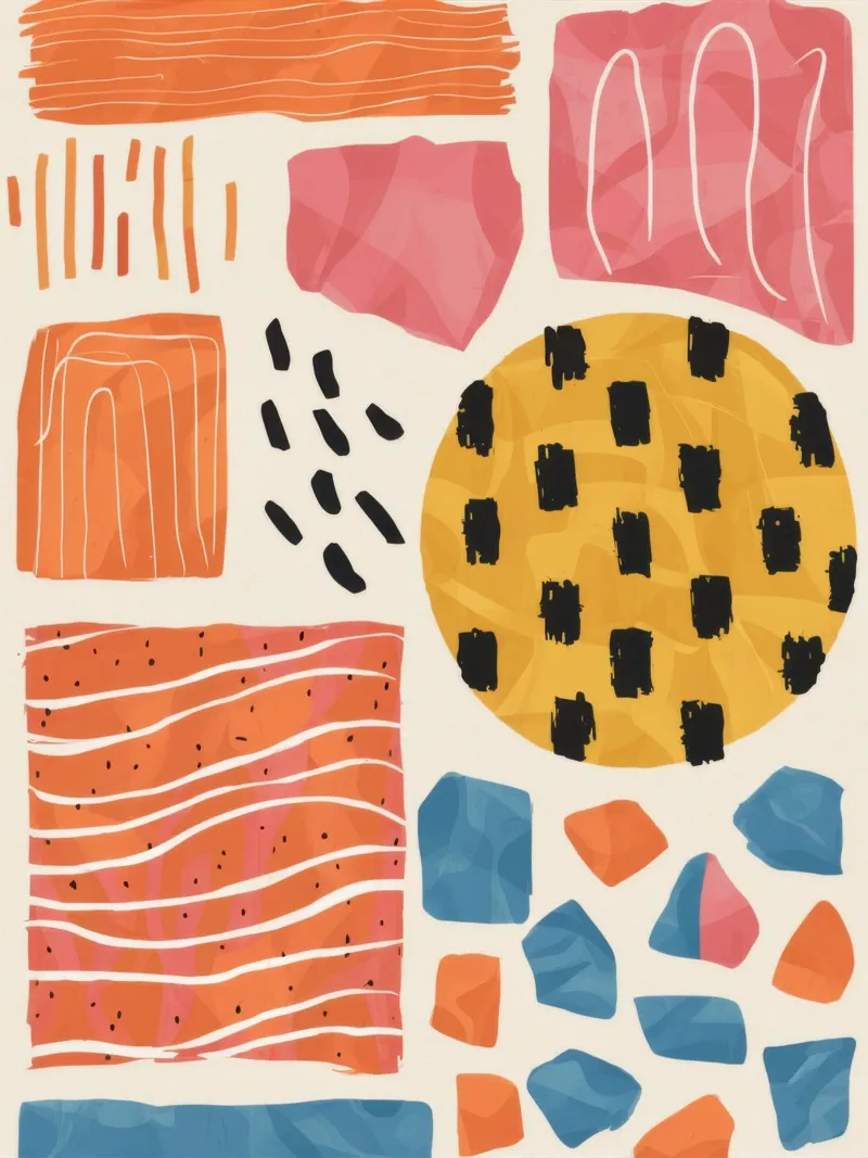 Terracotta Pattern Collage poster con telaio in plastica da Monuments Fire