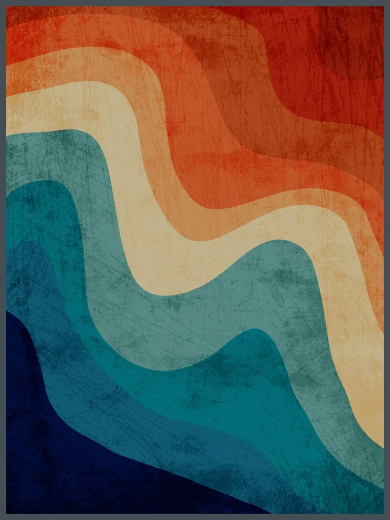 Retro Summer Swirl Wave canvas by DanielDesign