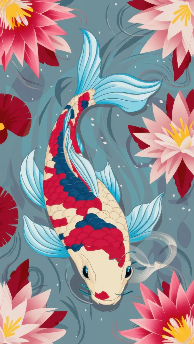 Azure Koi Dance pellicola backlit da Dream Gesso