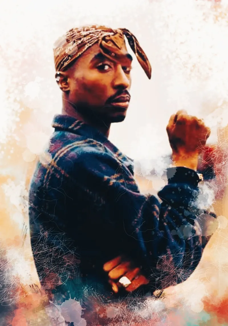 Smudge of Tupac Shakur pellicola backlit da Lembayung art