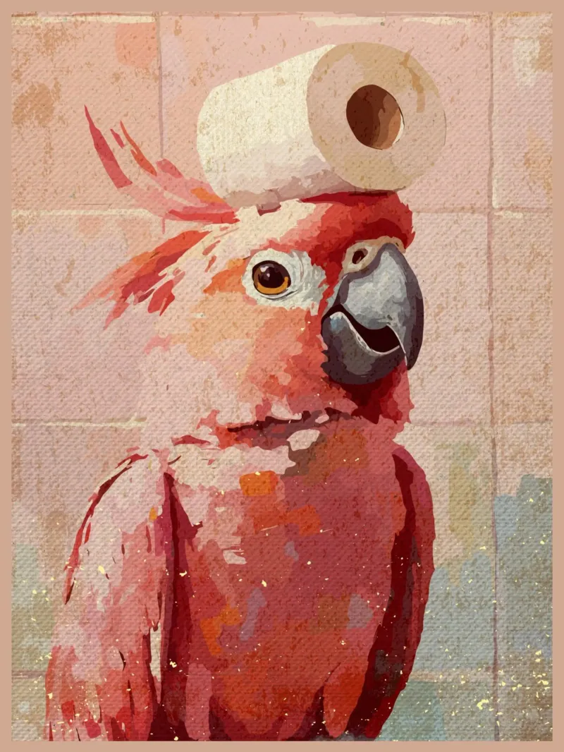 Cacatua rosa con carta igienica pellicola backlit da Terry Jason Kratz