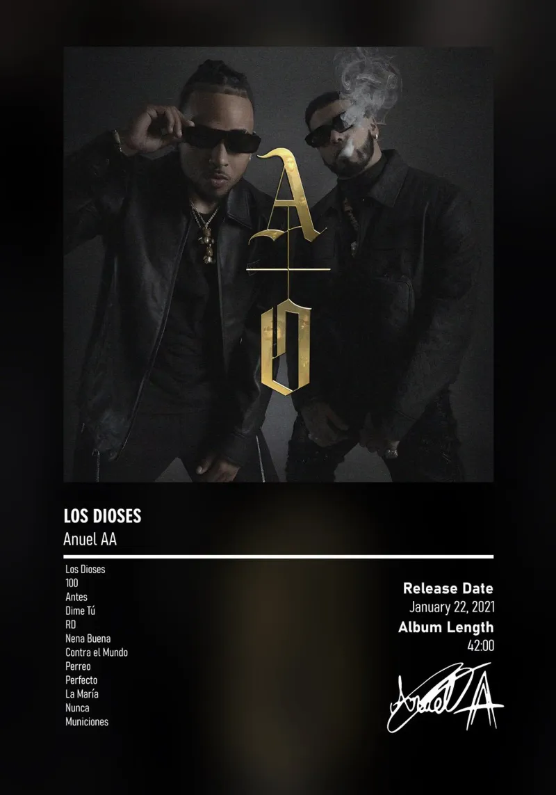 Los Dioses (2021) by Anuel AA & Ozuna pellicola backlit da DGUnder
