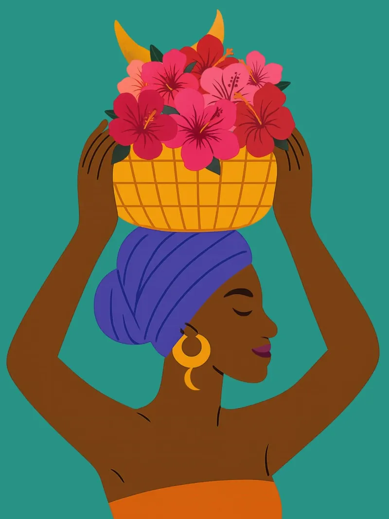 Exotic flower basket Beauty canvas by Taika Tori Art