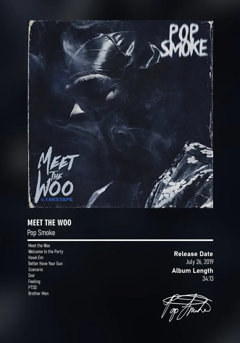 Meet the Woo (Volume 1) Pop Smoke pellicola backlit da DGUnder