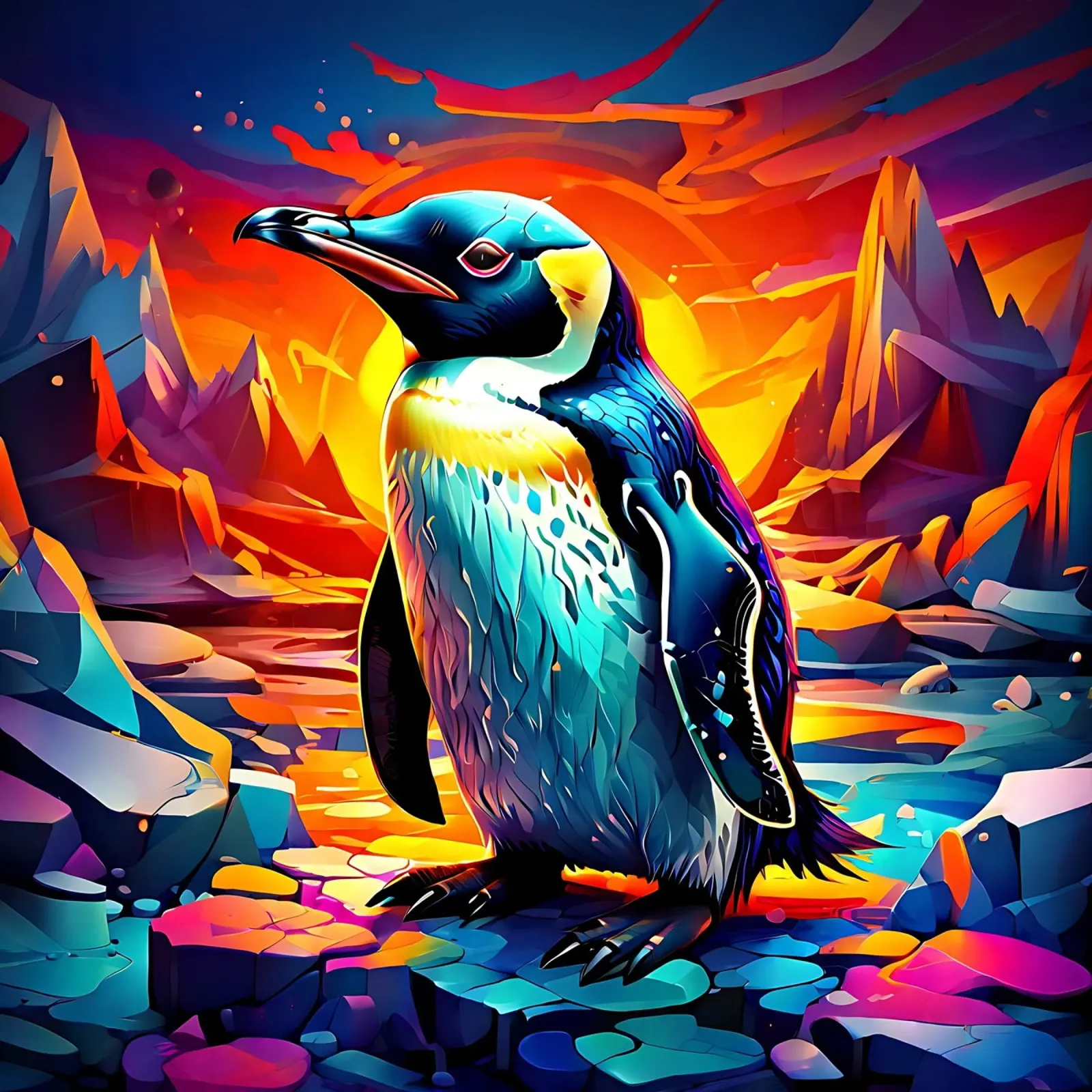 Pinguino_Stil_J_1 pellicola backlit da Tierisch bunt by LK
