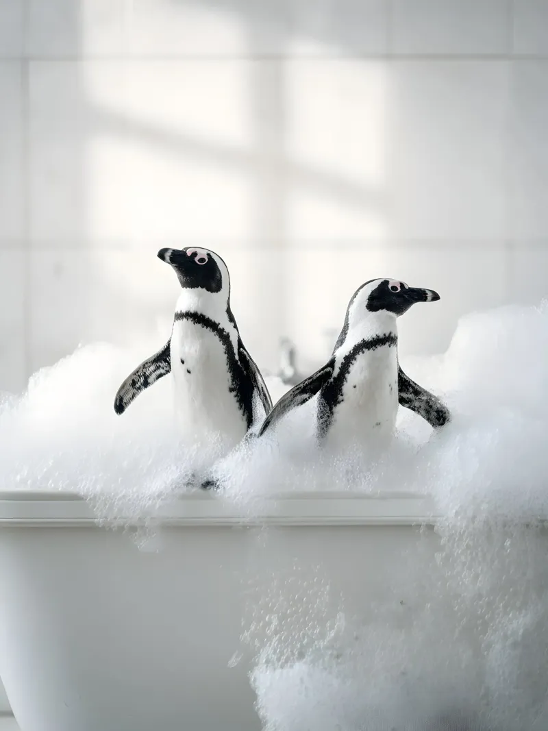 Bathing Pinguins pellicola backlit da Mononoir